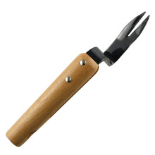 Hand Weeder with Ergonomic Wooden Handle, Durable Carbon Steel Fork, Long Handle Garden Tool