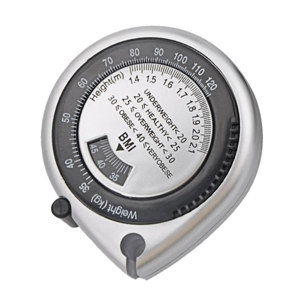 Silver Body Fat Measuring Tape With Bmi Calculator, Accurate Waist Measurement Pvc Ruler 6X5cm