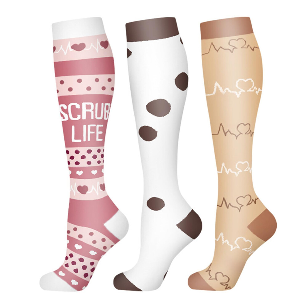 3 Pairs Graduated Compression Socks 2030 mmHg for Men and Women Travel Recovery Nurse Maternity