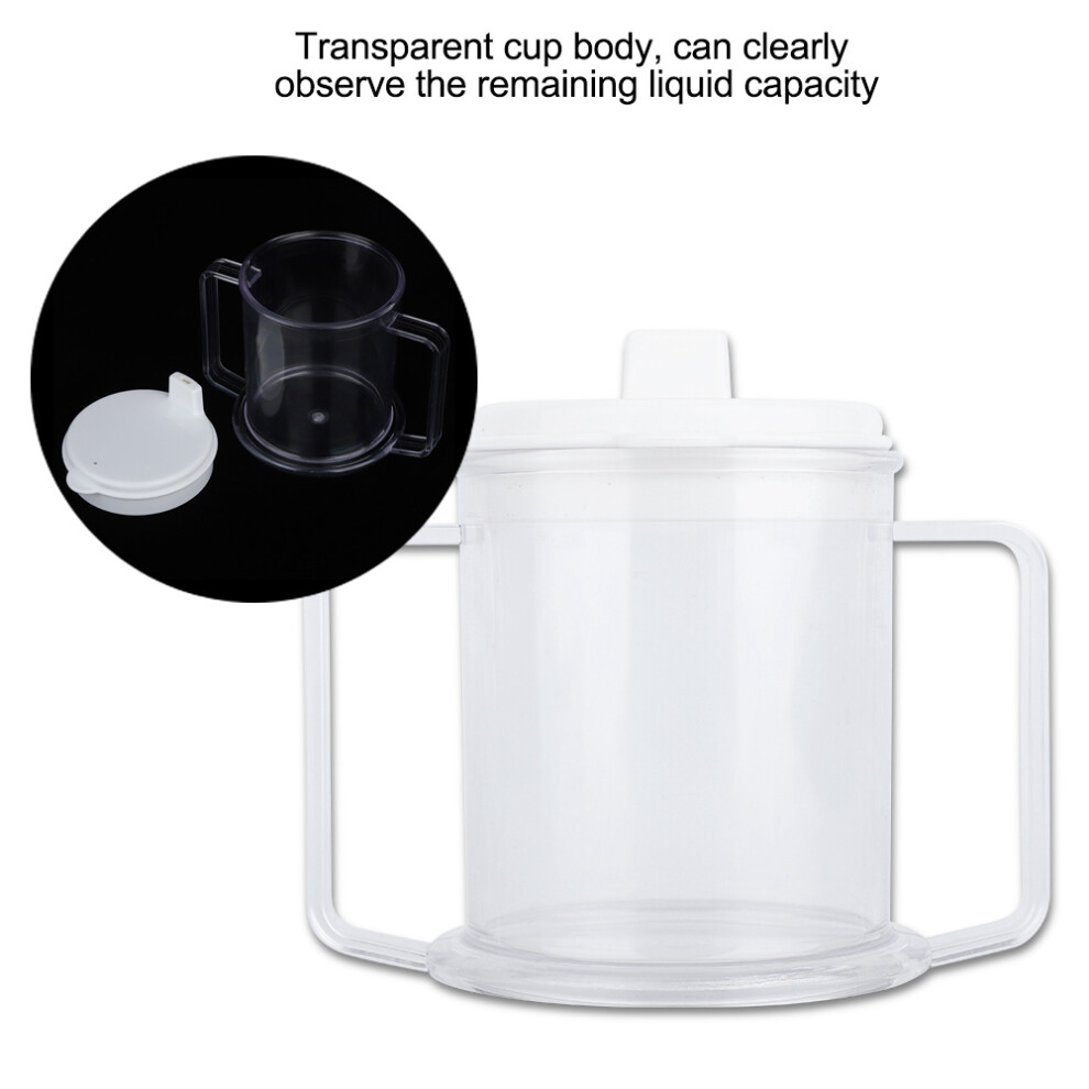 Lightweight 250ml Double Handle Sippy Cup for Kids and Seniors Spill Resistant