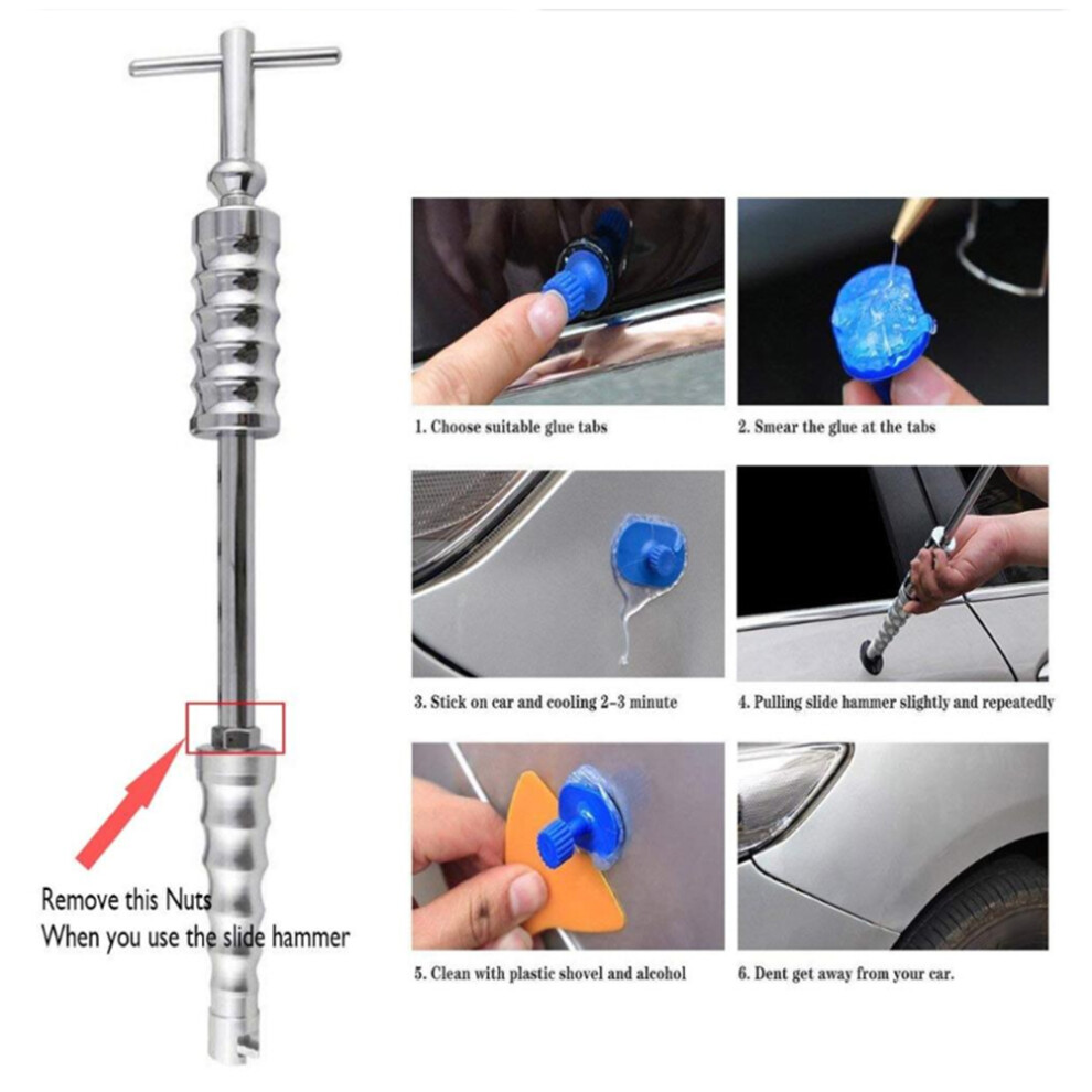 Car Body Paintless Dent Puller Lifter Sliding Hammer Auto Repair Tool, 9.5 X 47Cm 5031382856744