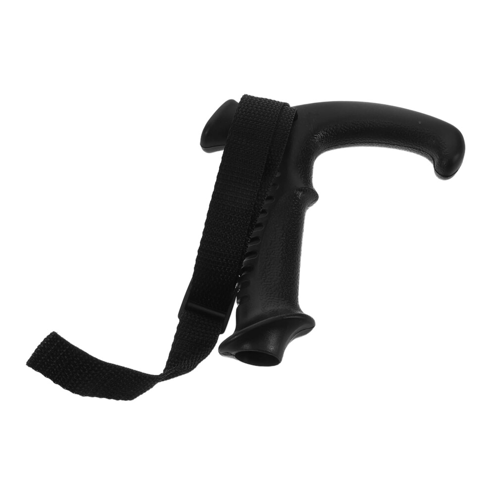 Black Ergonomic Walking Stick Handle With Adjustable Wrist Strap Trekking Pole Grip Cover