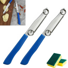 Vegetable Slicing Knife Set 2Pcs with Dual Width Blades Ergonomic Grip Stainless Steel Peeling Knife