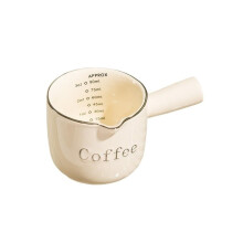 Ceramic Gravy Boat with Handle for Precise Sauce Measuring and Milk Creamer Pitcher Serving