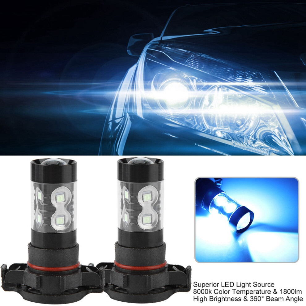 20Leds H16 5202 Fog Headlight Bulbs Kit 8000K Ice 100W 2 Pack Blue 7651382857503