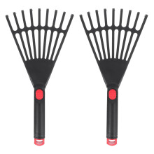 Hand Rake Set with Ergonomic Comfort Grip, Plastic Leaf Rake for Gardening and Lawn Care