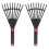 2Pcs Garden Hand Rake Set, Small Plastic Short Handle Tool for Precise Soil Cultivation and Mulch Spreading, Black 1