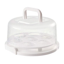 Plastic Cake Carrier with Lid and Handle, Secure Lock, Cupcake Holder for Easy Transport