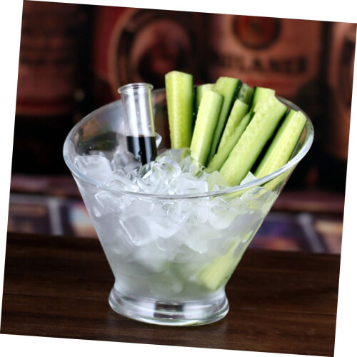 4pcs Clear Angled Serving Bowls with NonSlip Base, Stackable Plastic Salad Bowls for Parties 2