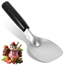 Stainless Steel Ice Cream Scoop Spade with Ergonomic NonSlip Grip and Wide Flat Blade