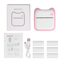 Mini stampante termica portatile con funzione di stampa rapida, stampante senza inchiostro con connessione diretta Bluetooth e testina di stampa ad