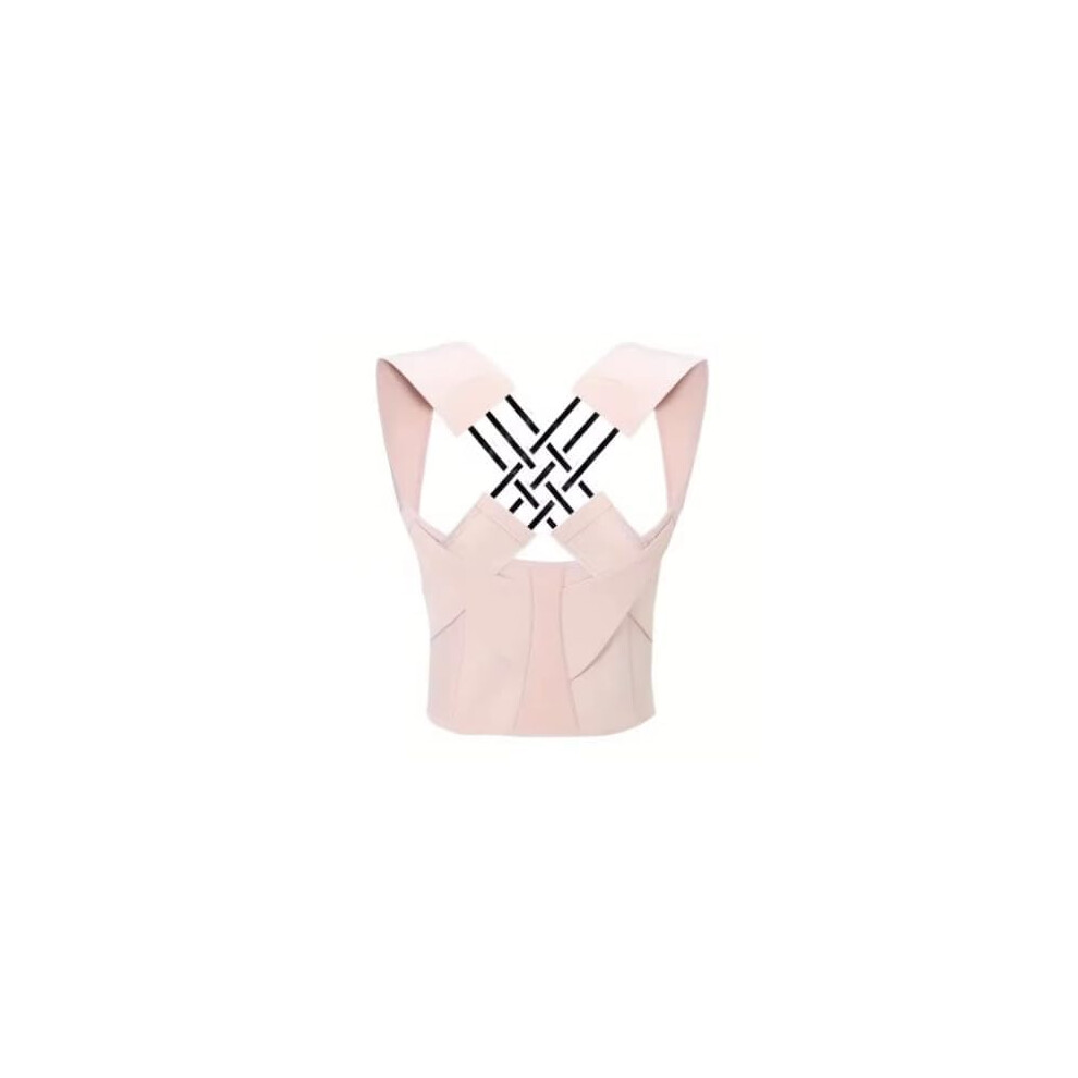 Pink Back Brace Posture Corrector For Women And Men With Lumbar And Shoulder Support Xxxl
