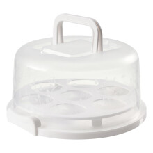 Cake Carrier with Transparent Dustproof Lid, Reusable 7 Slot Cupcake Holder for Pastries