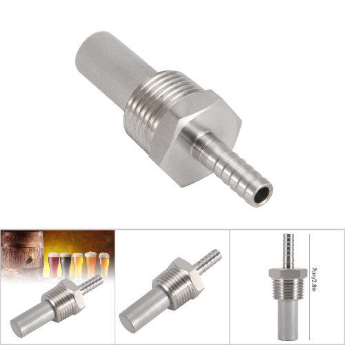 1/2" MPT Oxygen Stone 1/4" Barb Inline Carbonation Aeration 2 Micron 2