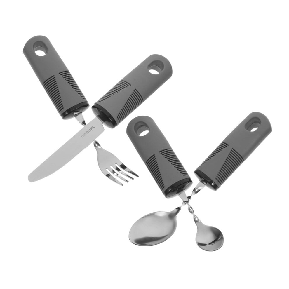 Adaptive Cutlery Set with Weighted Stable Design and Ergonomic Handles for Elderly and Arthritis