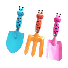 Kids Gardening Tools Set with Shovel Rake Hoe and Ergonomic Cartoon Handles for Outdoor Play