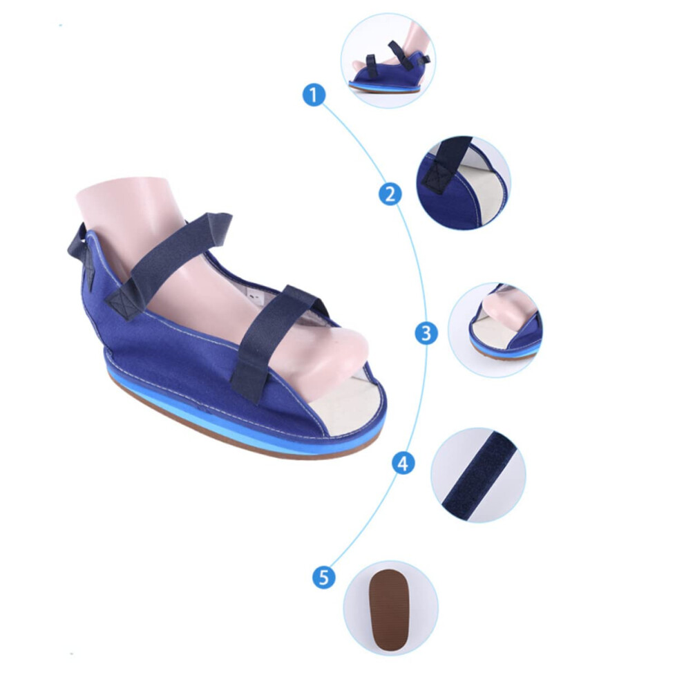Cast Shoe with Adjustable Secure Fit for Broken Toe and Post Surgery Foot Injuries