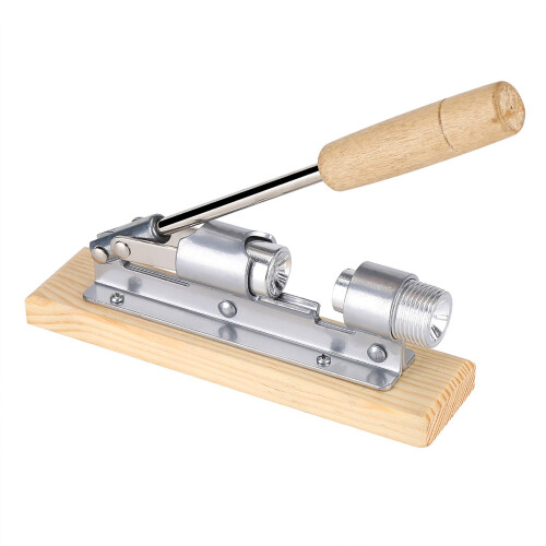 Nut Cracker with Wood Base for Walnuts and Hazelnuts, Heavy Duty Nut Opener for Kitchen