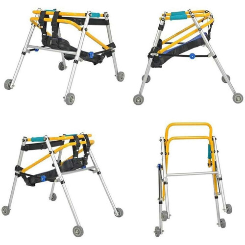 Adjustable Height Kids Walker with Foldable Aluminum Frame and FourWheel Mobility Support (Small) 1