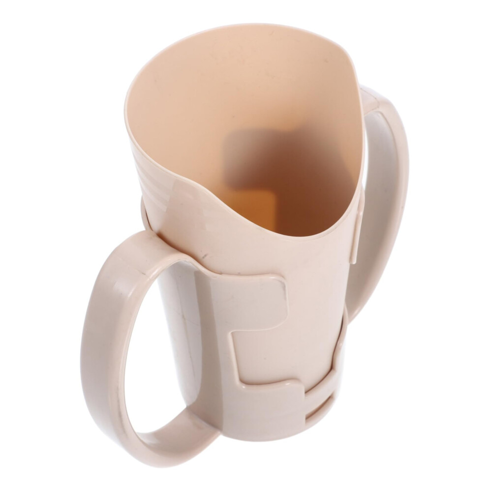 Assistive Drinking Cup with Dual Handle Grip Leakproof Lid for Elderly and Bedridden Patients