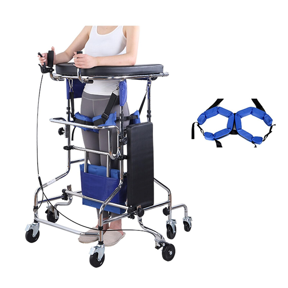 Walker with Seat for Seniors, 8 Wheel Rolling Walker with Brakes, Adjustable Height Mobility Aid for Elderly Men