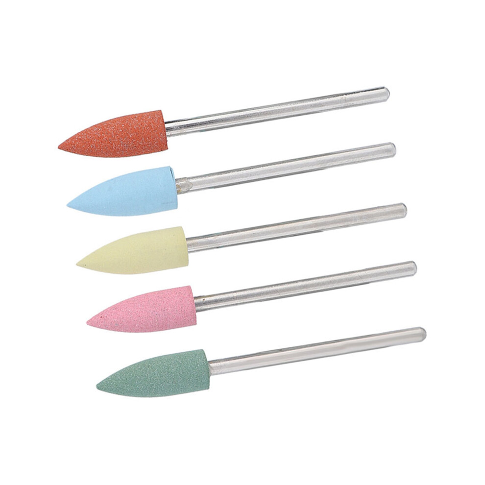 5pcs Nail Polishing Burrs Rubber Nail Drill Bits Manicure Pedicure Tools