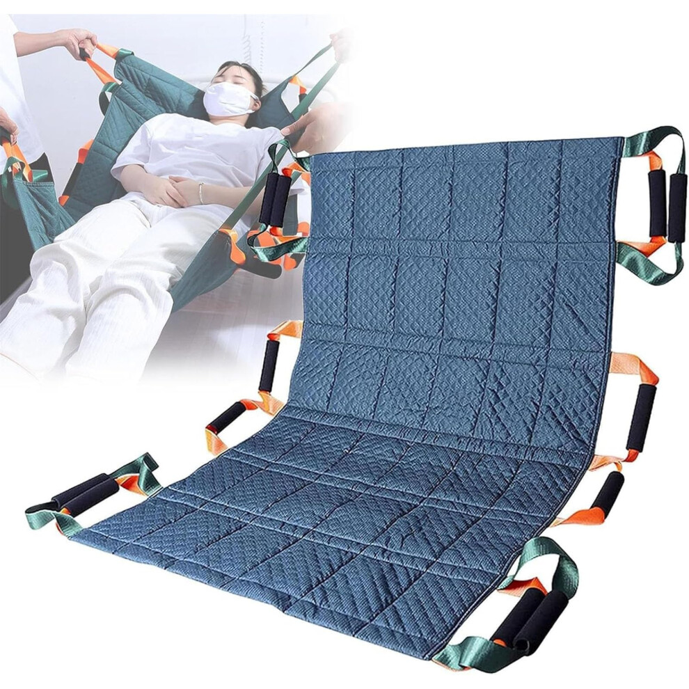Transfer Belt with 12 Handles, 2in1 Slide Sheet for Elderly, Disabled and Bedridden Patients, 120kg Load Capacity