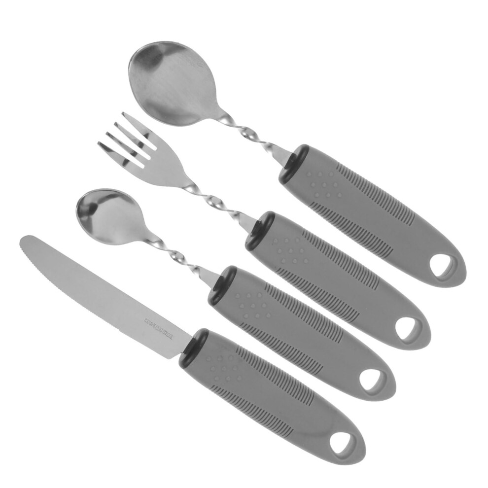 Adaptive Utensils for Elderly with Ergonomic NonSlip Grip, Lightweight Travel Cutlery Set