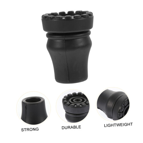 Trekking Pole Tips Rubber Caps AntiSkid Rounded Design Shockproof Covers for Hiking Sticks 2pcs 2