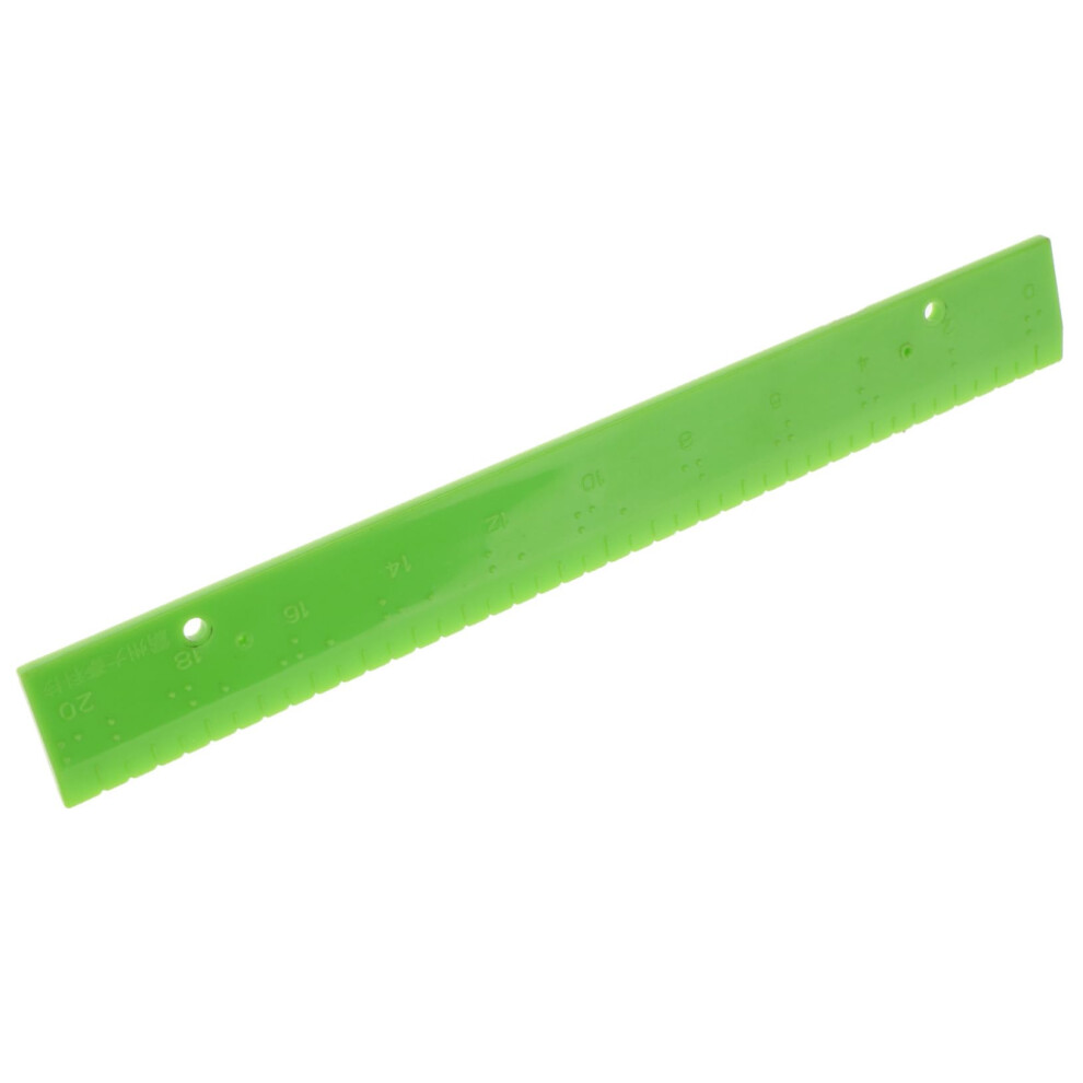 Green Braille Measuring Ruler With Tactile Markings For Visually Impaired Students, Durable Accessible Tool