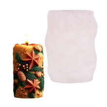 Christmas Silicone Mold Cylinder Silicone Mold with Intricate Designs for Soap Chocolate Baking Crafts