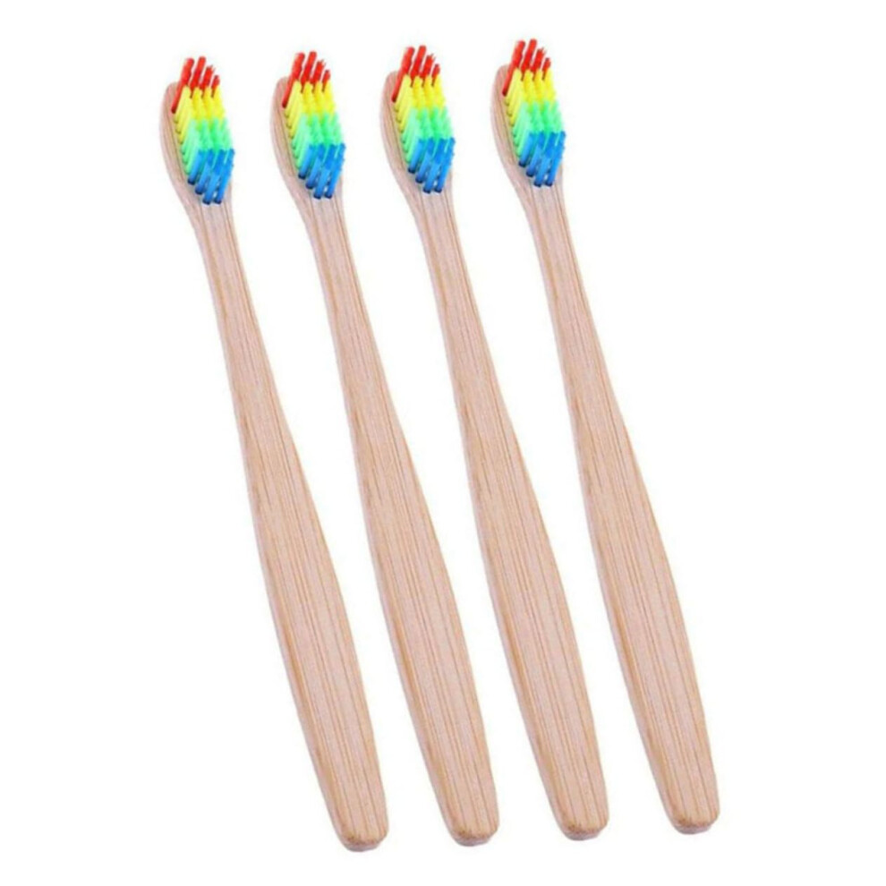 NIYANGLE 4pcs Soft Bristle Toothbrush for Adults Ergonomic AntiSlip Grip Colorful Travel Friendly