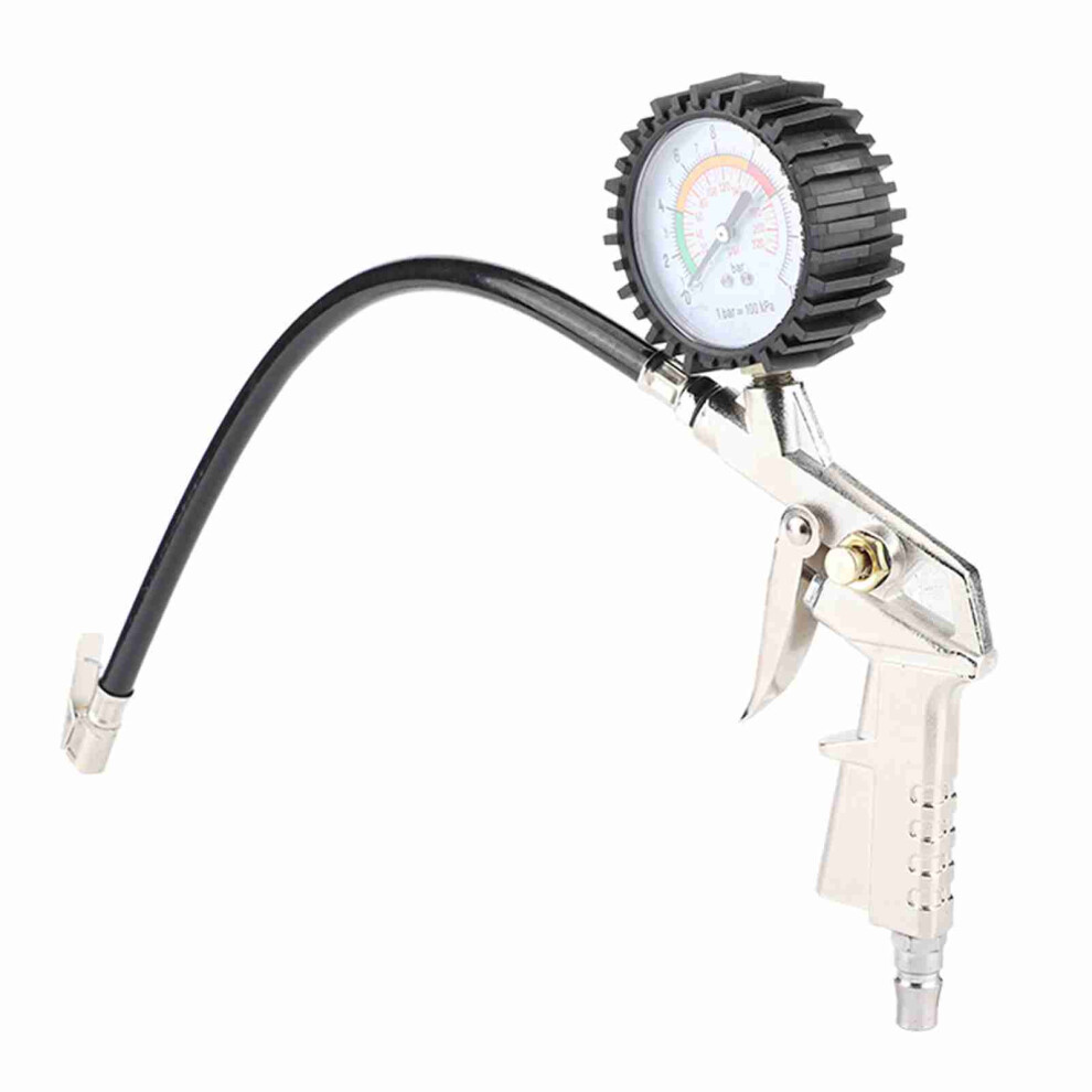 Pc 8508 Multifunction Tire Pressure Gauge Inflator Pump 0-220Psi Silver 9341382865551