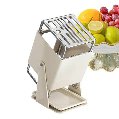 9Slot Rotating Knife Holder with Drain Tray, 30 Organizer for Kitchen, Home and Restaurant
