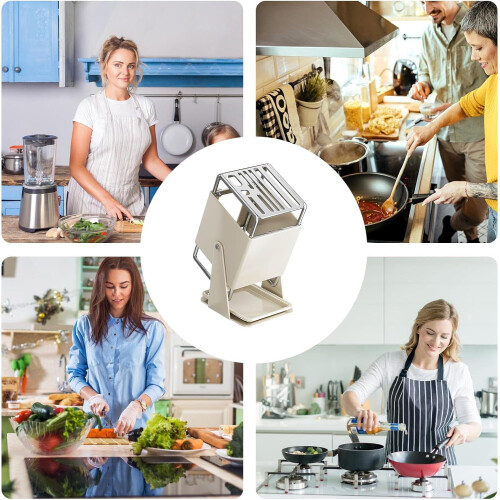 9Slot Rotating Knife Holder with Drain Tray, 30 Organizer for Kitchen, Home and Restaurant 2