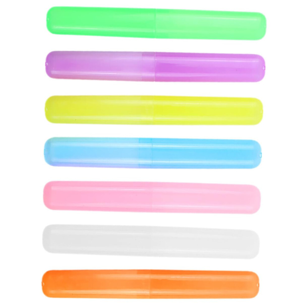 Toothbrush Travel Case 7 Pack Dustproof Secure Closure for Manual and Electric Brushes