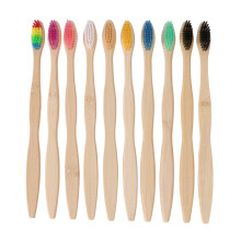 Bamboo Toothbrush 10pcs Eco Friendly Soft Nylon Bristles with Ergonomic Grip for Travel and Home
