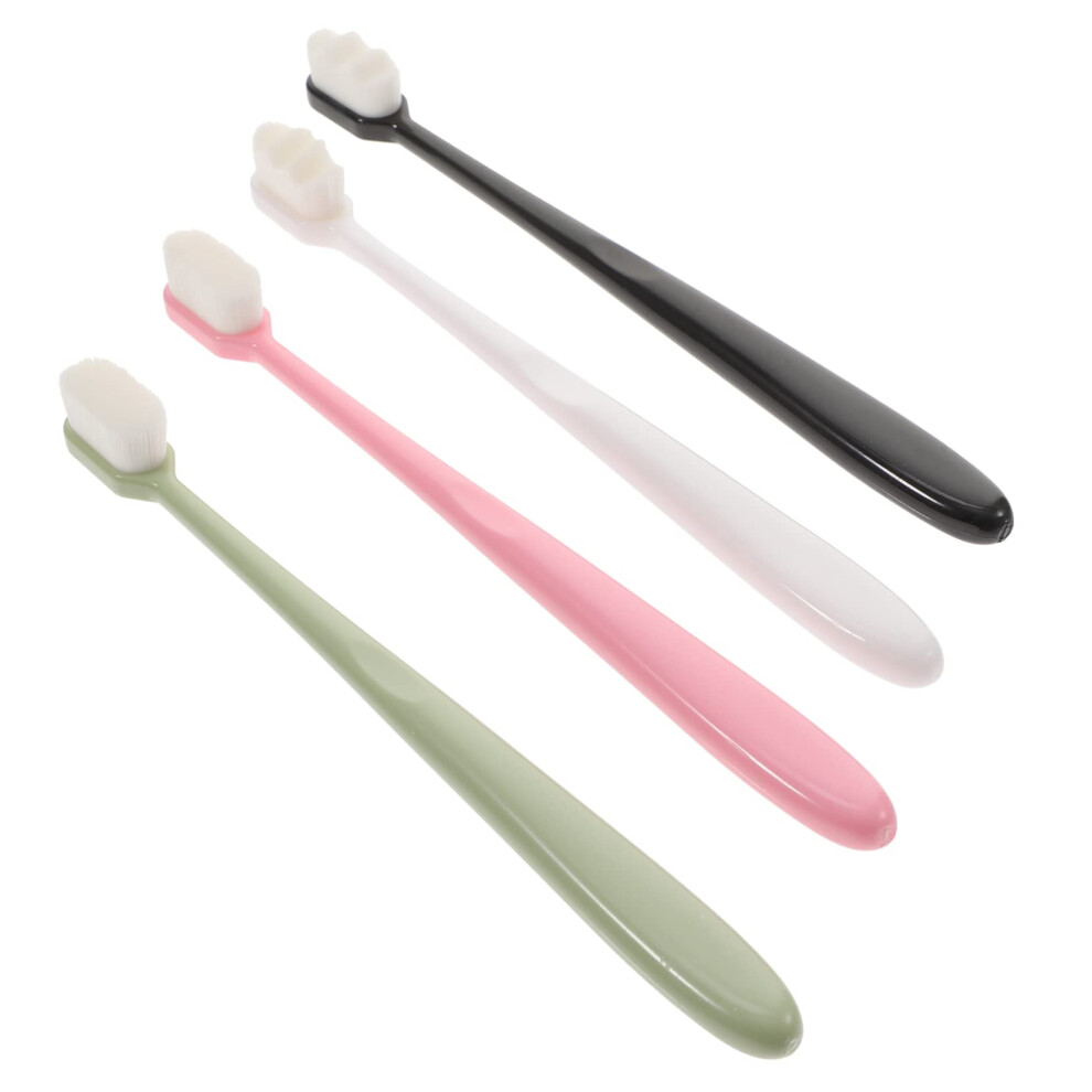4pcs Travel Toothbrush Soft Bristle Compact Size for Adults Camping and Business Trips
