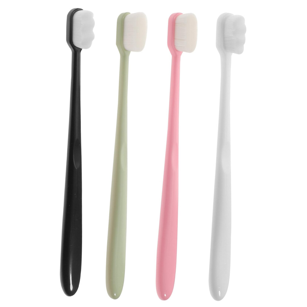 Soft Toothbrush 4 Pack with Gentle Bristles for Sensitive Gums and Compact Travel Use