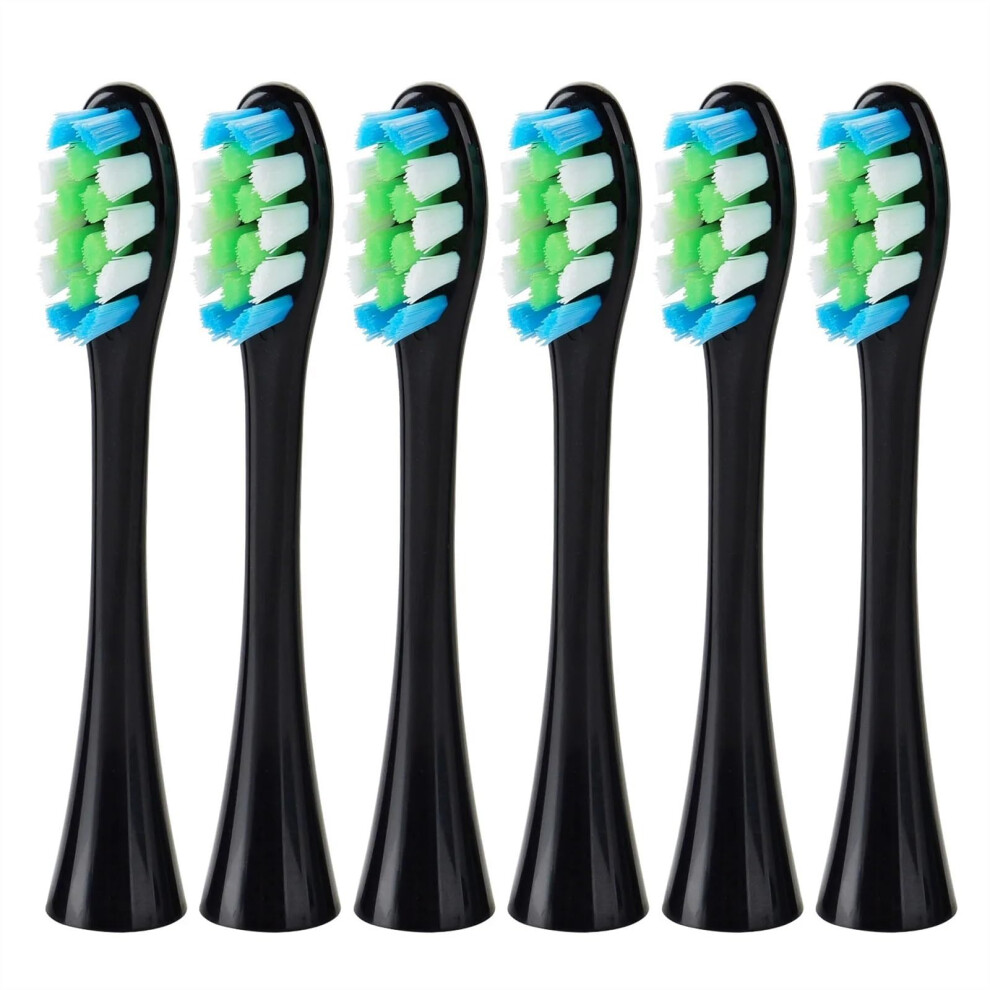 Electric Toothbrush Replacement Heads Compatible with OKLIN X SE XPRO Z1 AIR Black Soft Bristles 6 Pack