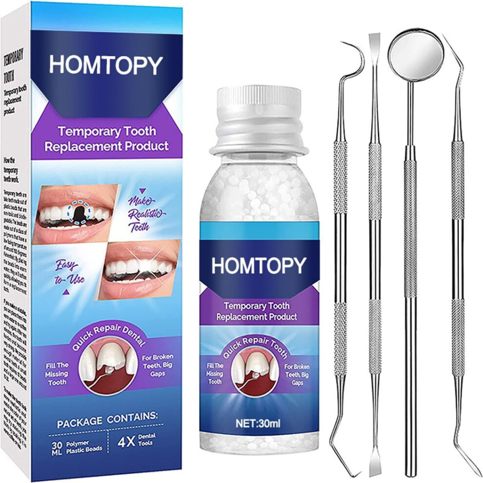 Temporary Tooth Replacement Kit with DIY Heat Moldable Beads for Fast Dental and Denture