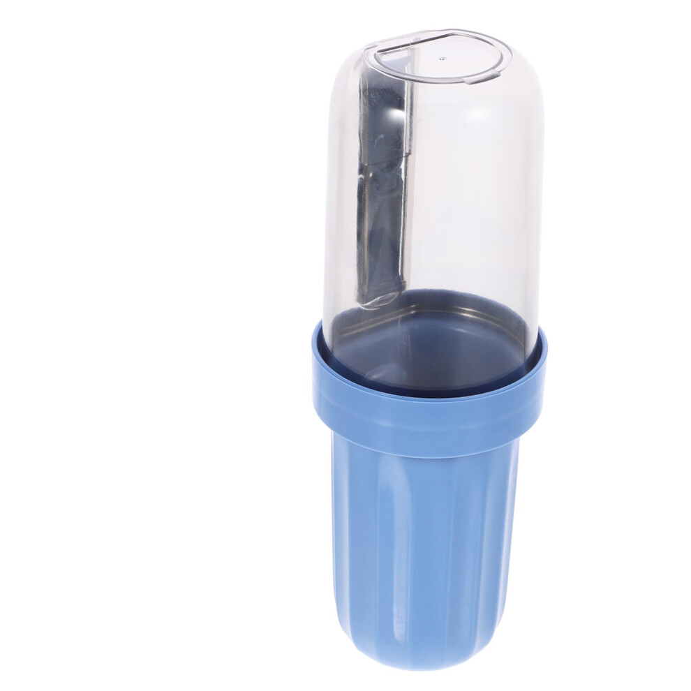 Transparent Travel Toothbrush Holder with Rinsing Cup, Compact 2in1 Case for Home School Trips