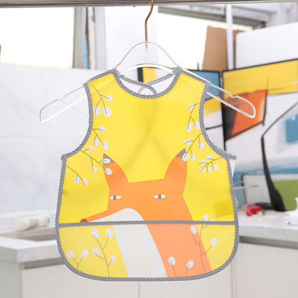 Kids Waterproof Bib Apron Vest 38x34cm Cartoon Baby Overclothes