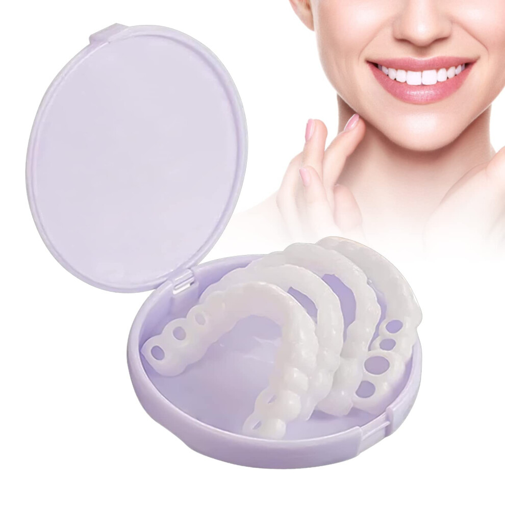 Fake Teeth Dentures Teeth 2PCS Natural Shade4 Removable Veneers for Instant Smile Restoration