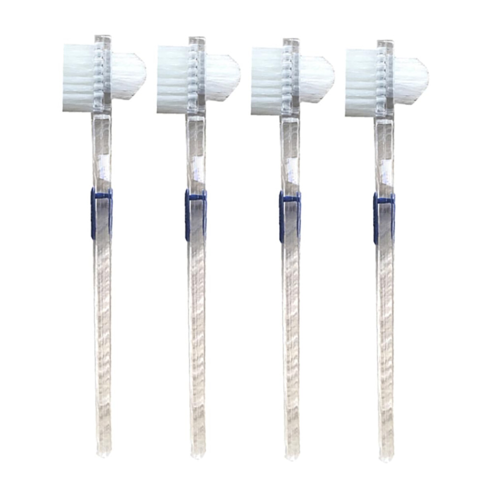 Transparent DoubleSided Denture Cleaning Brush with NonSlip Handle and MultiTufted Bristles