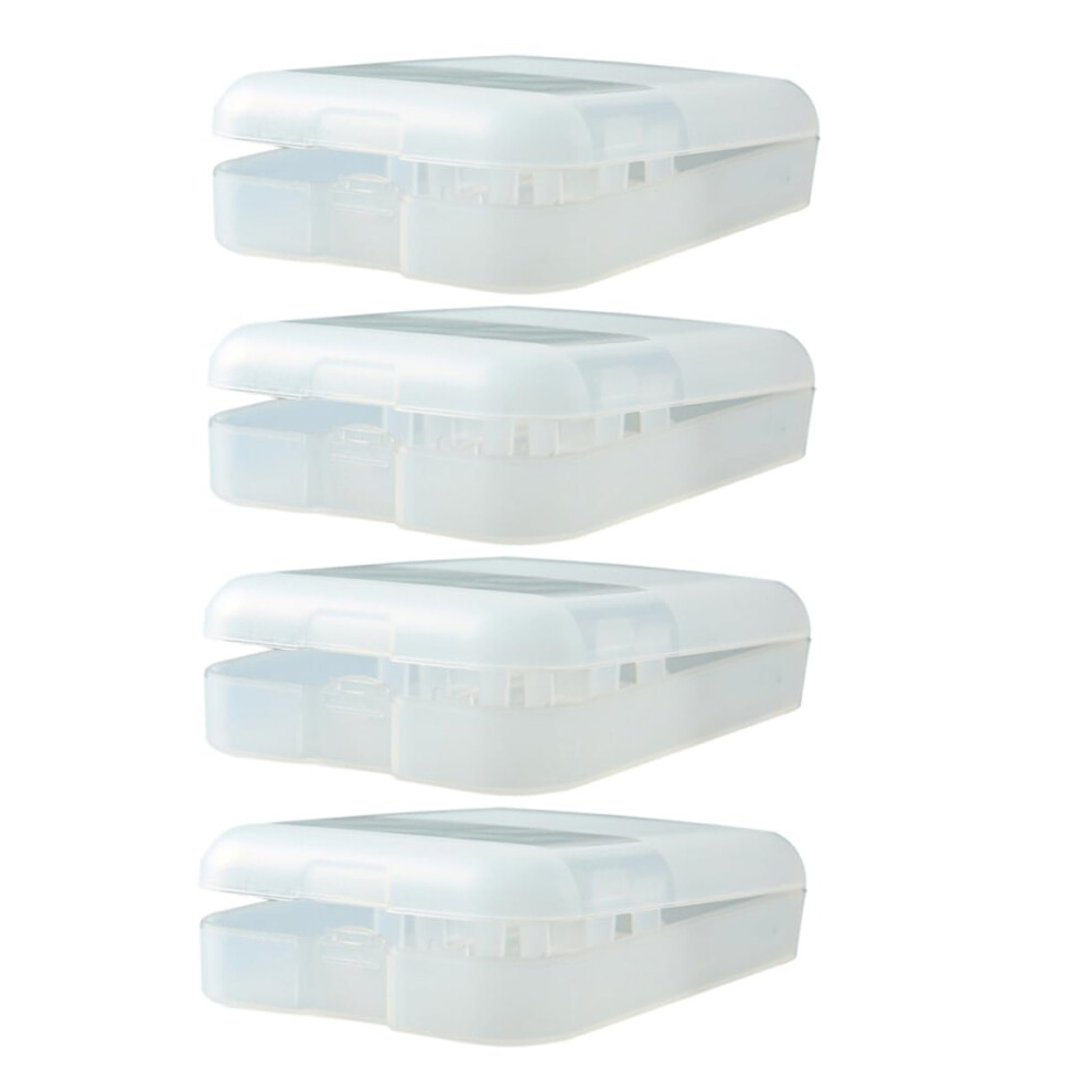 Electric Toothbrush Head Case with Dustproof Lid, Compact Travel Storage Box, Set of 4