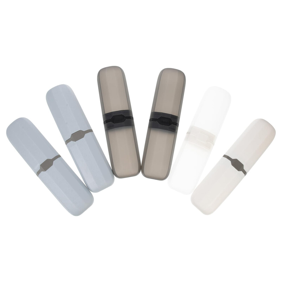 6Pcs Travel Toothbrush Case with Secure Buckle Closure Dustproof Waterproof Durable Design