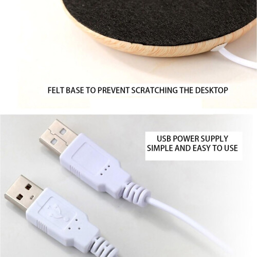 USB Coffee Mug Warmer with USB Powered Heating for Desk, Keeps Drinks Warm, Wide Cup Compatibility, Black 2