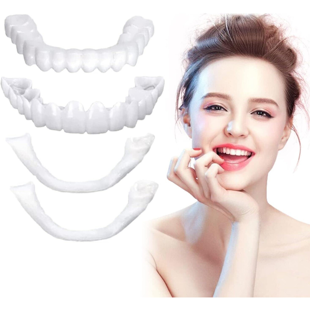 Snap On Veneers for Missing Teeth, Temporary Fake Teeth Cover for Men and Women, 2 Pcs