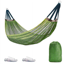 Camping Hammock, Breathable Nylon Mesh, AntiRoll Rope Design with Carry Bag, Green 102x51in